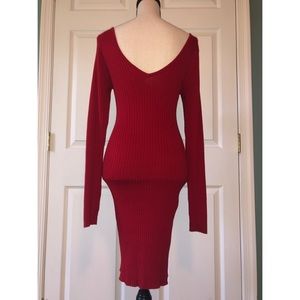 No Comment Red Ribbed Dress